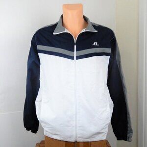 Russell Athletic Men Windbreaker Jacket Mesh Lined Full Zip Blue/White NWT(CJ004